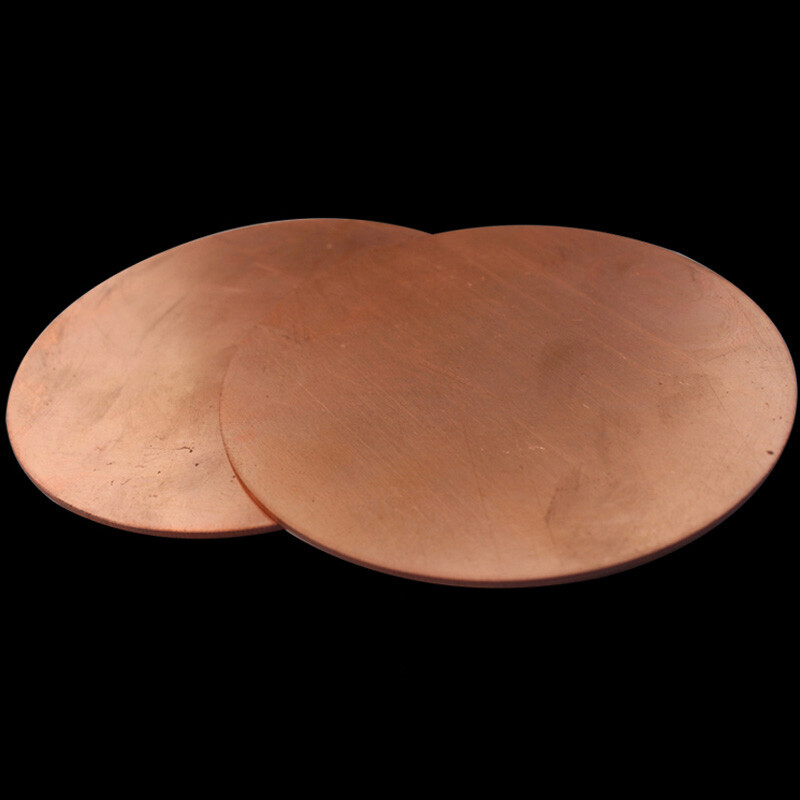 Solid Pure Copper Discs Blank Round Plate Metal Sheet 50-200mm OD 0.8-3mm Thick