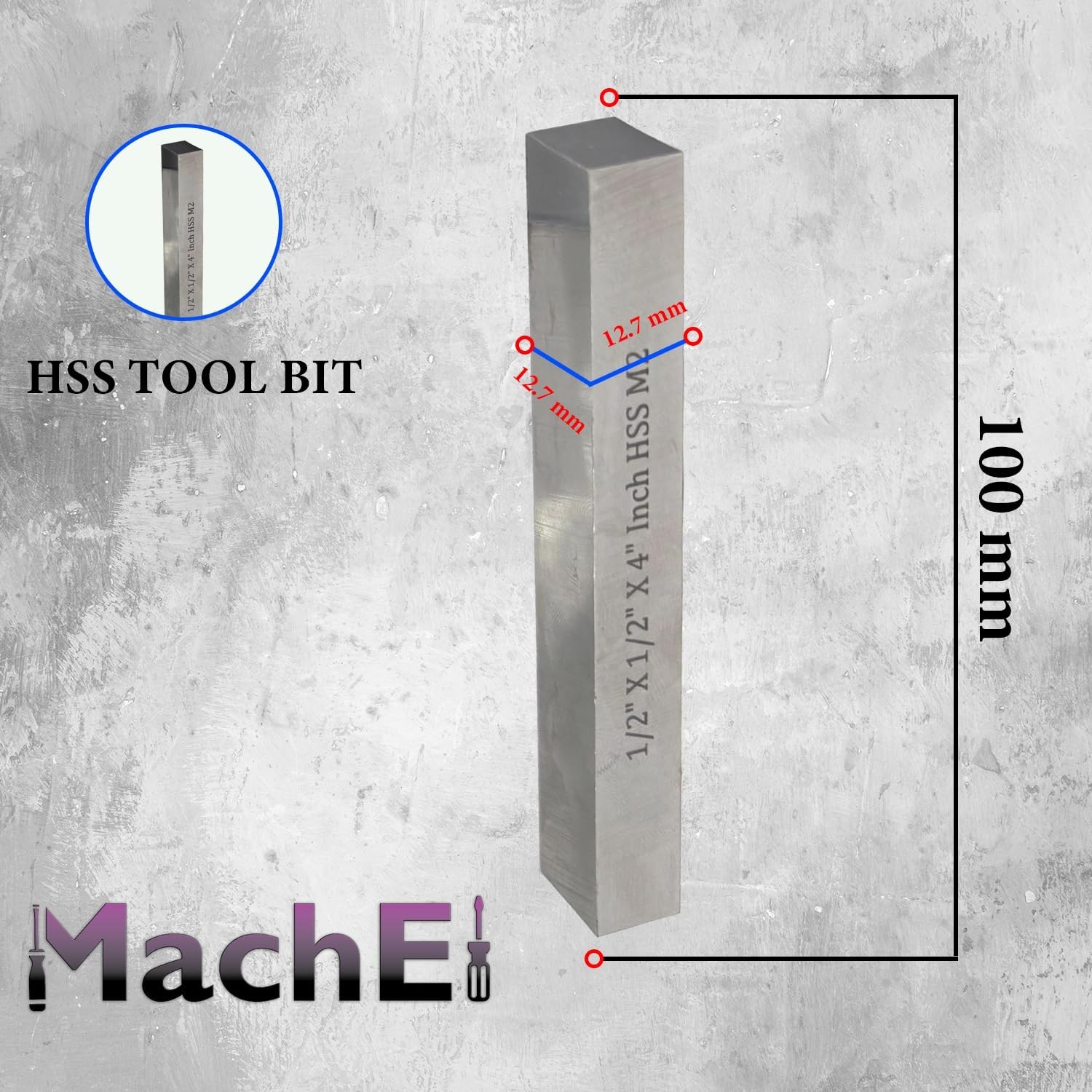 MachEl 3″ Fly Cutter R8 Shank w/ HSS Tool Bit 75mm.