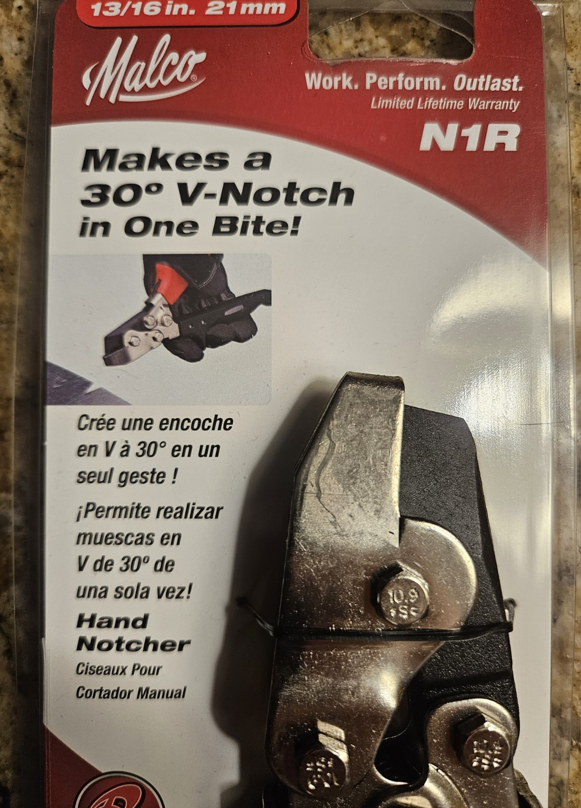 Malco N1R Starter Punch – V Notch 13/16 Size, Steel Material, New Sealed