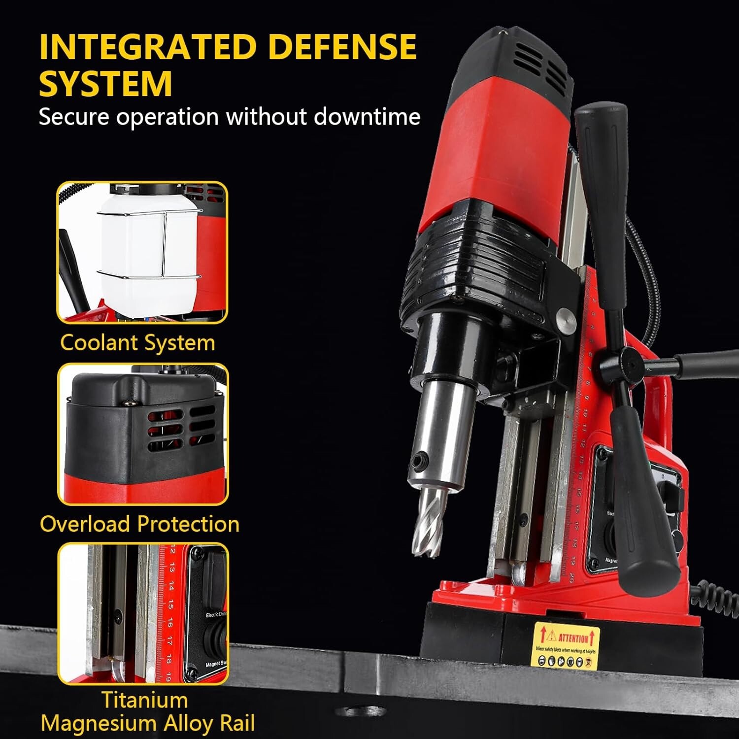 1550W Magnetic Drill Press, 500 RPM, 2 Inch Boring Diameter, Single Track 110V