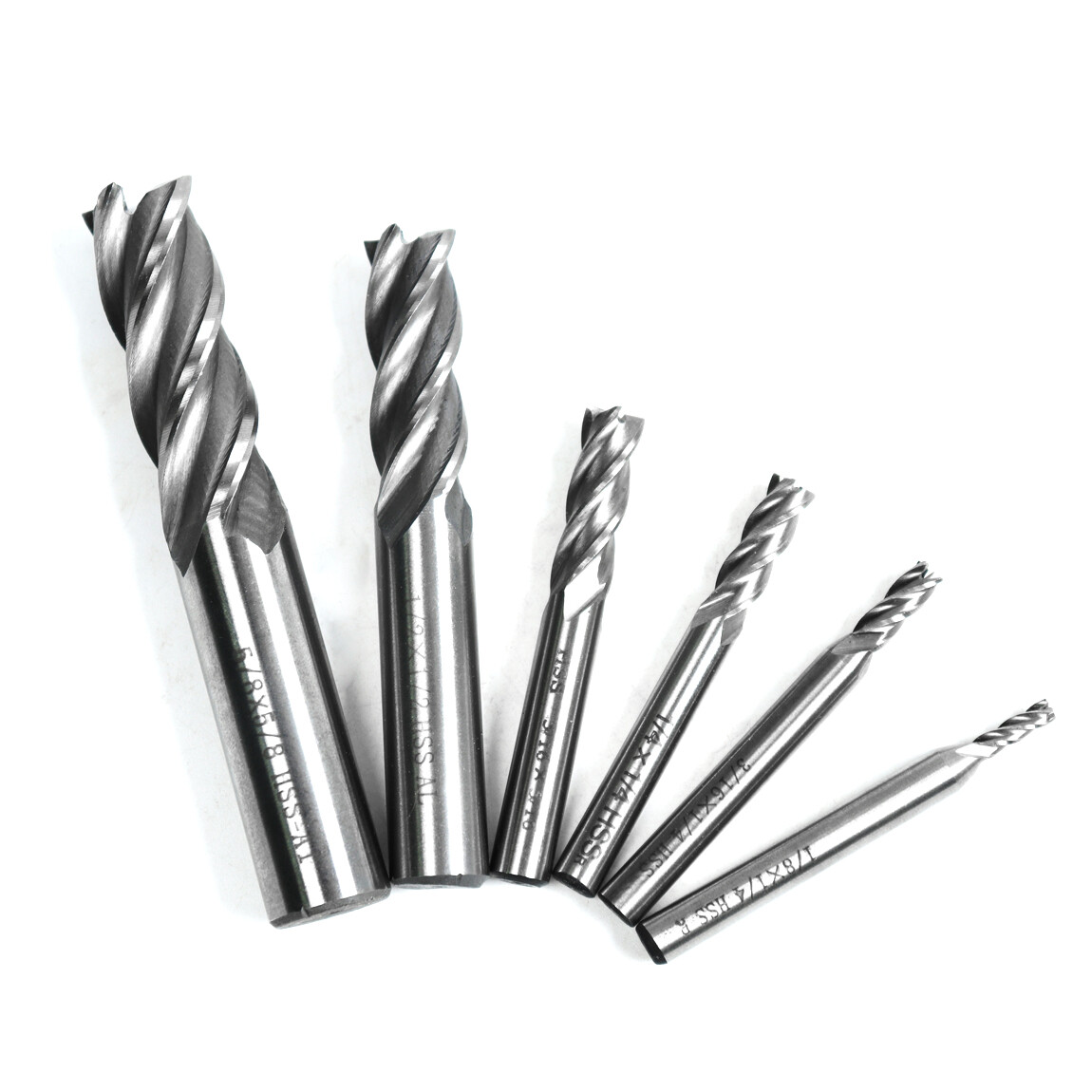US 4/5/8/10pcs 1/4″Shank 1/8″ 3/16″ 1/4″End Mill Cutter CNC Router Bits 4 Flute