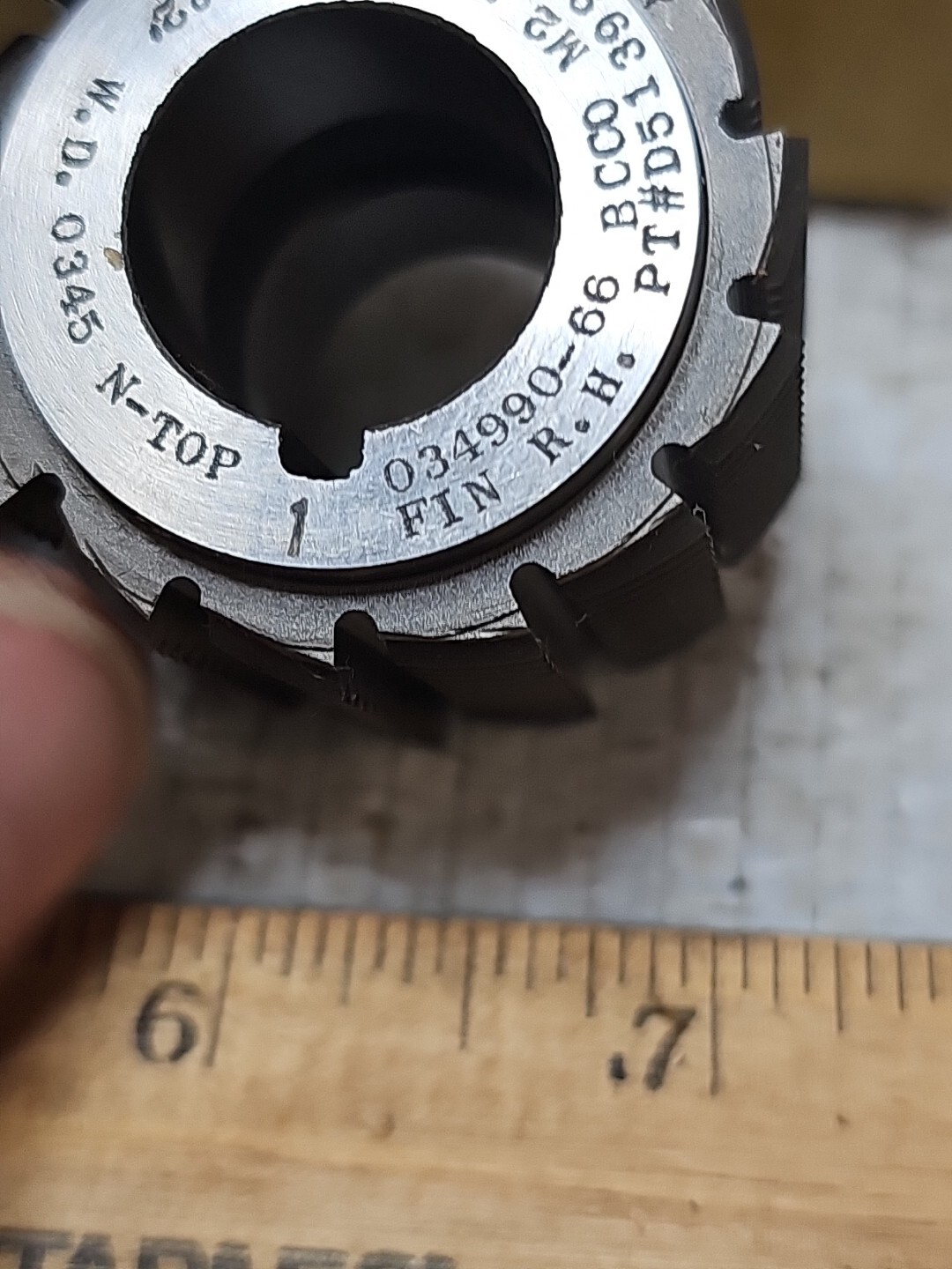 BCCO M2 GEAR HOB CUTTER 50T LA 1°2′ RH FIN N TOP 3/4 ARBOR EXCELLENT COND