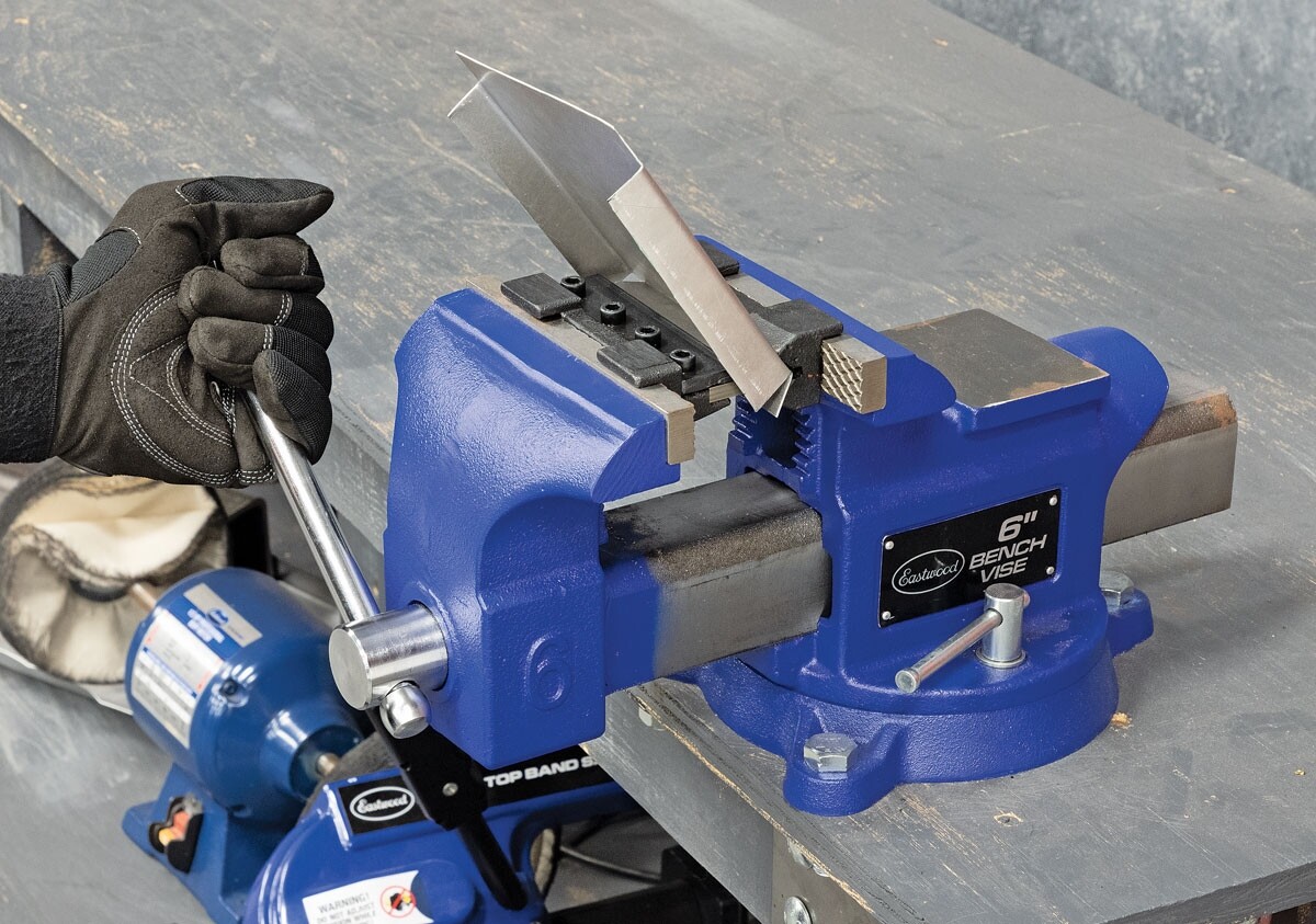 Eastwood 4in Vise Mount Press Metal Brake Bend Sheet Heavy Duty Bench Iron Clamp