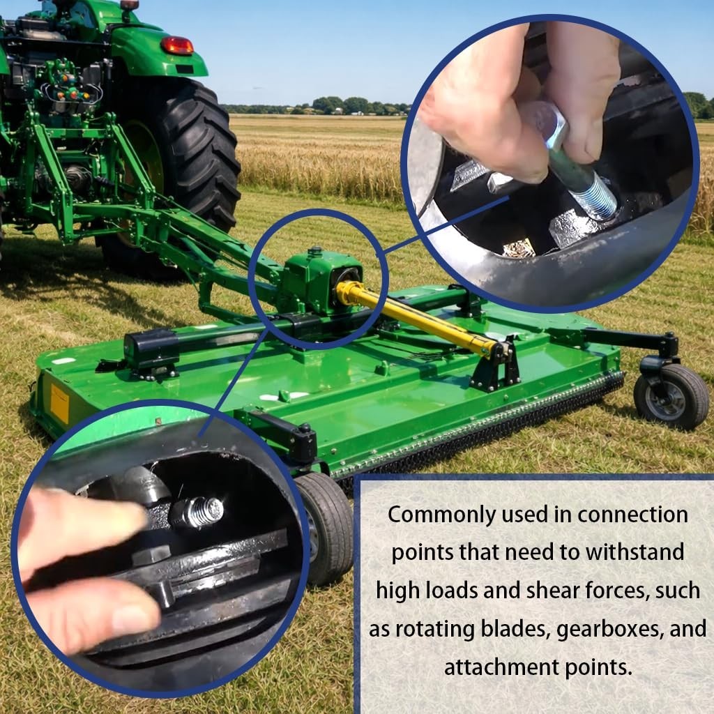 Durable Carbon Steel Shear Bolt Set with Nylock Nuts for Agricultural Machinery