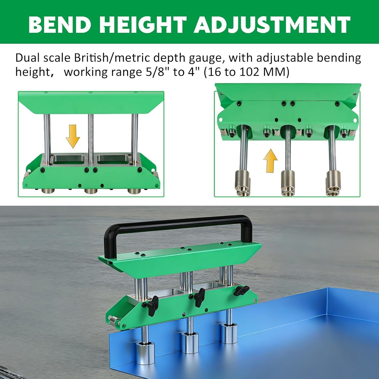 Versatile Steel Edge Roller Bender with Dual-Scale Gauge and Brass Connections