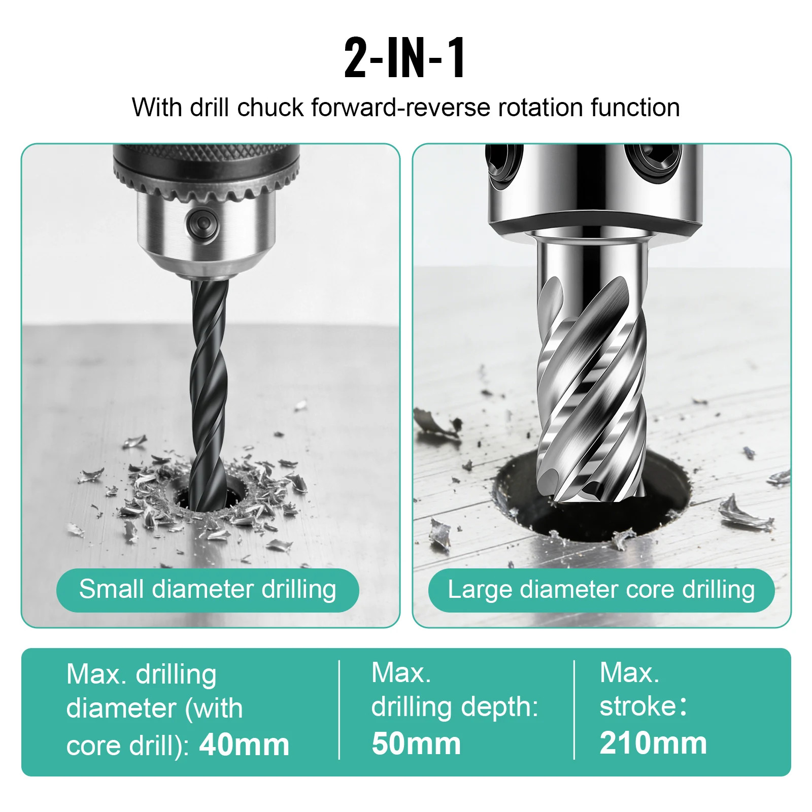 110V 1450W/1550W 1.57/2″ Electric Drilling Magnetic Press Boring Diameter Drill