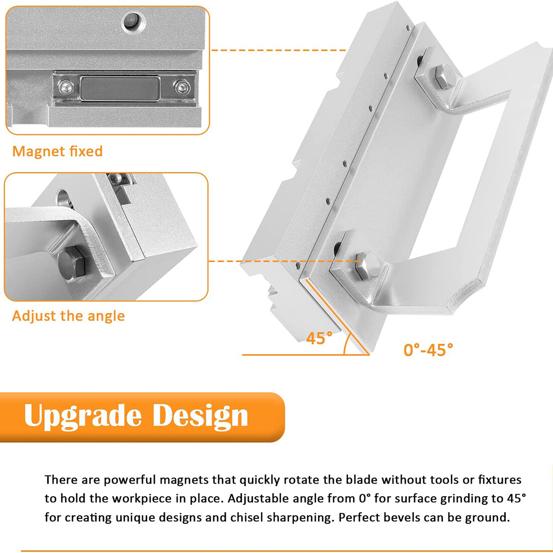Magnetic Bevel Jig for Grinding & Sharpening Metal Knife Making Welders