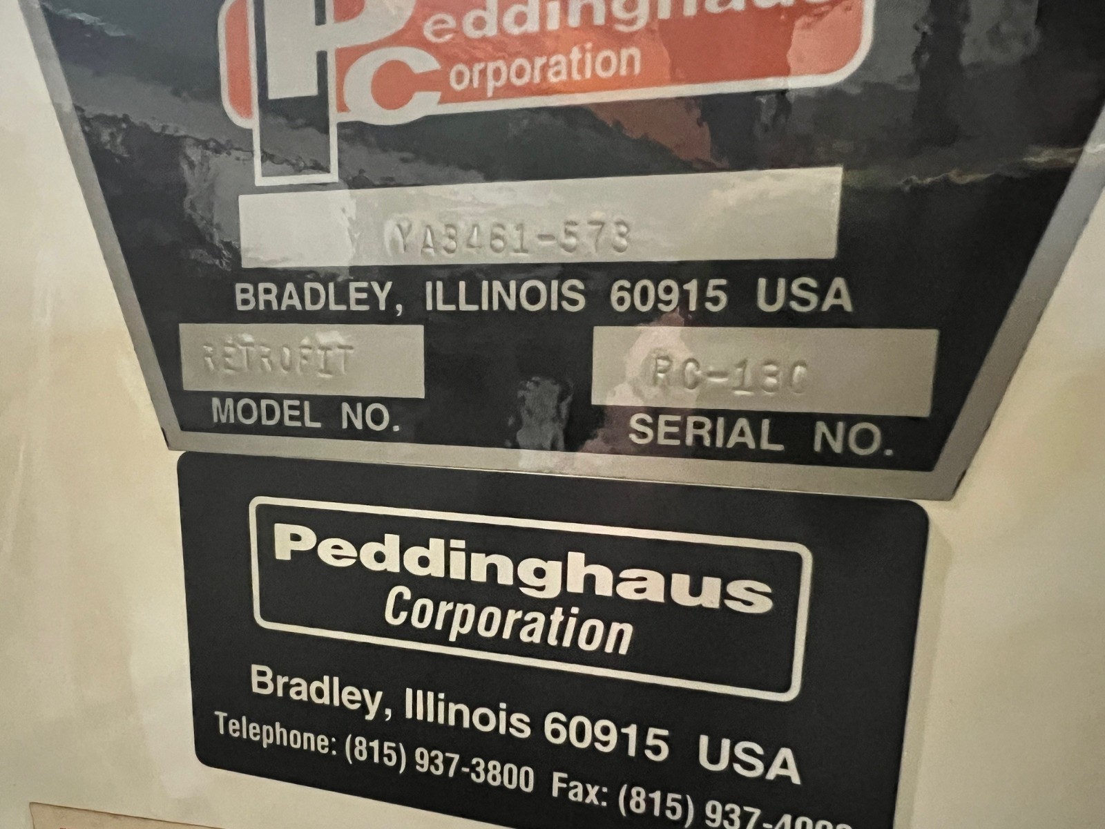 USED PEDDINGHAUS CNC DRILL LINE CONTROL, FAGOR, PACIFIC SCIENTIFIC, GE FANUC