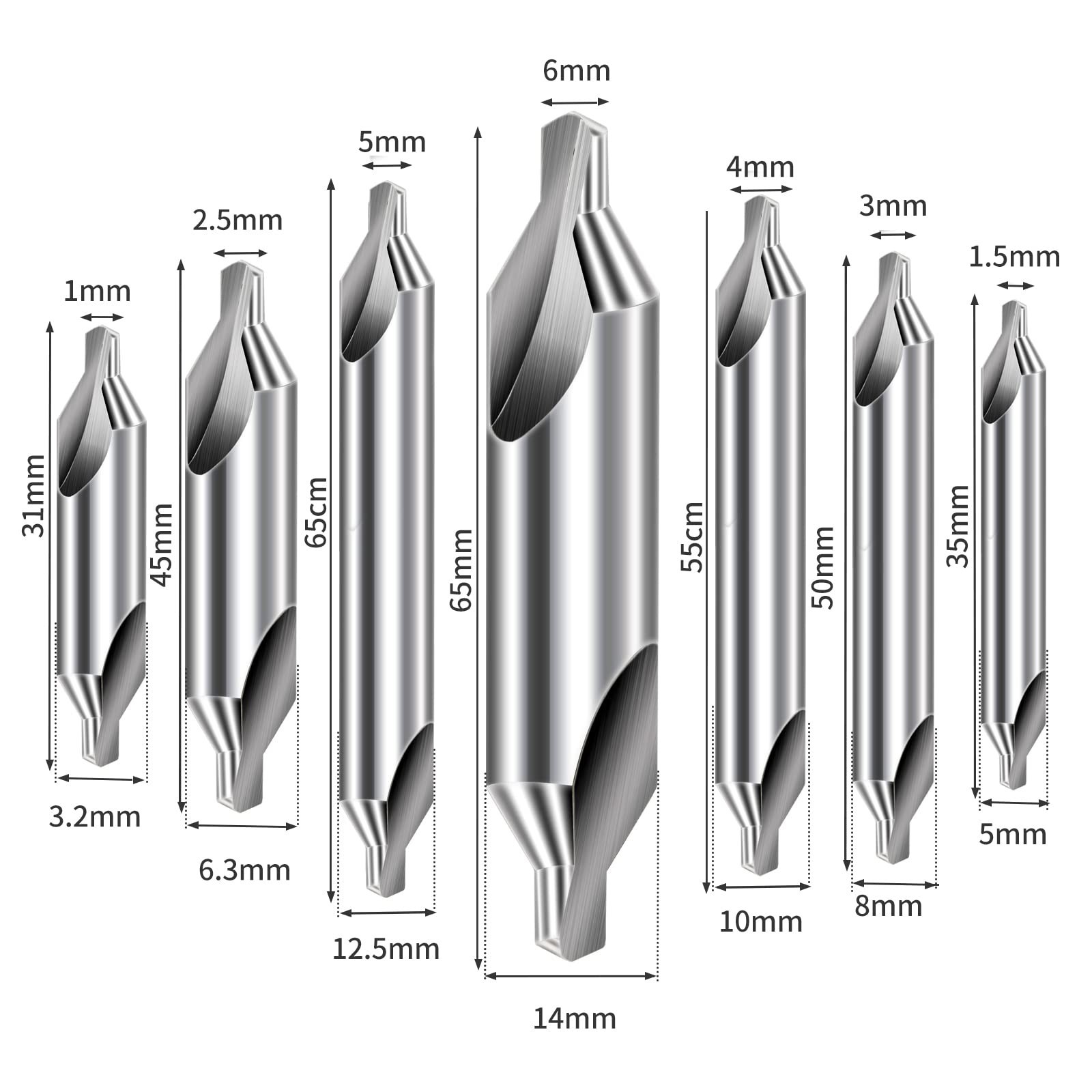 Aleric Center Drill Bits Set – High Speed Steel Center Drill Bit Countersink …