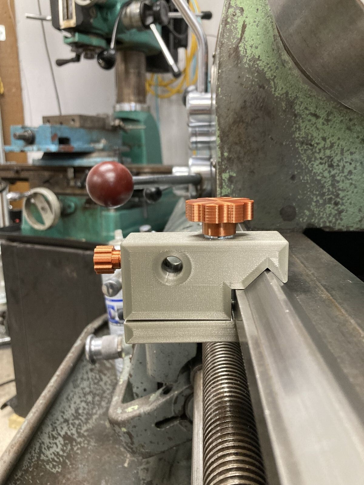 Clausing Colchester Round Head 6525 13×36 Metal Lathe, Dial Indicator Mount.