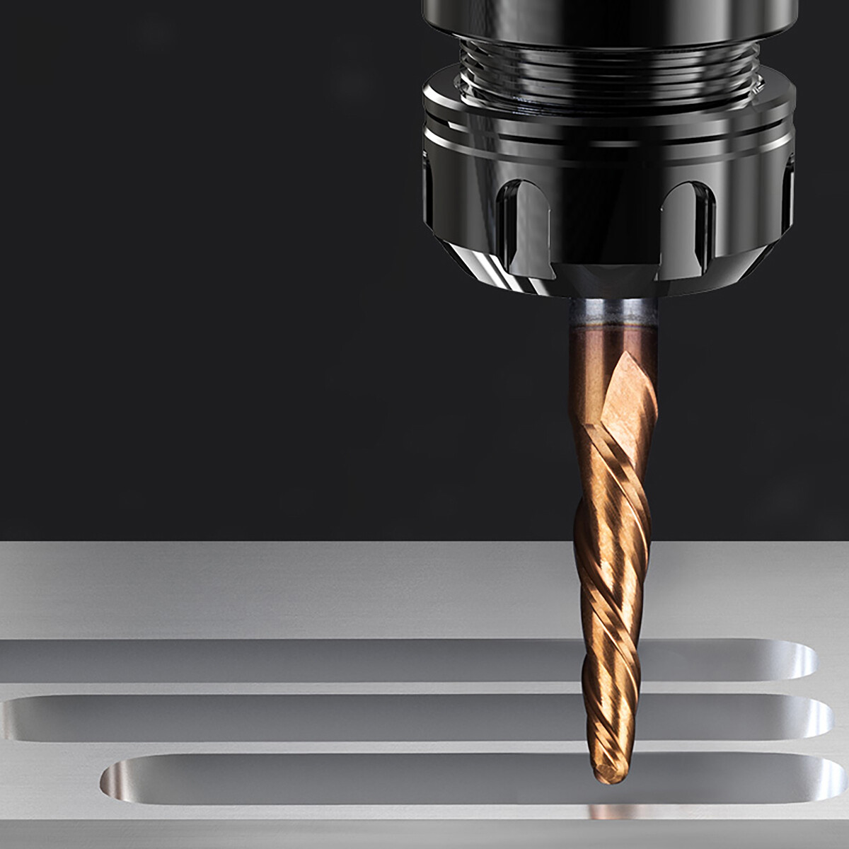 Ball Nose Tapered End Mills HRC55 R0.25 – R2 Carbide CNC Cutting Steel