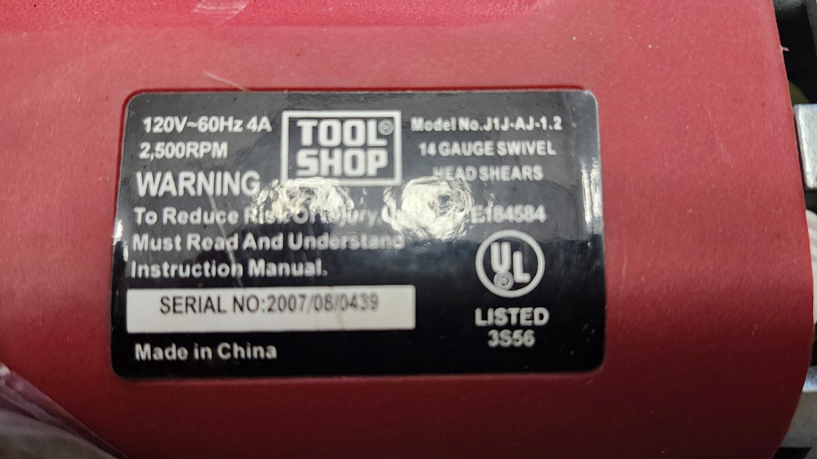 Tool Shop Electric Swivel Head Shears Model# J1J-AJ-1.2 – Black & Decker TESTED