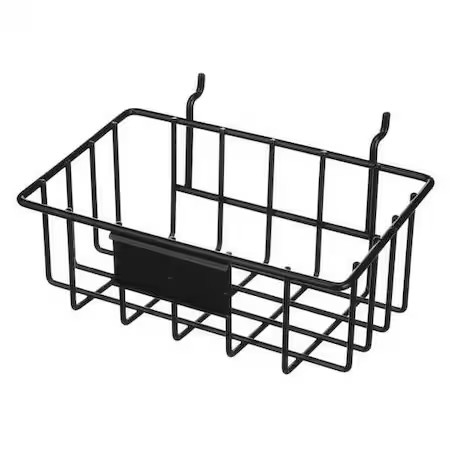 Marlin Steel Wire Products 920-01 Rectangular Storage Basket, Steel, Black