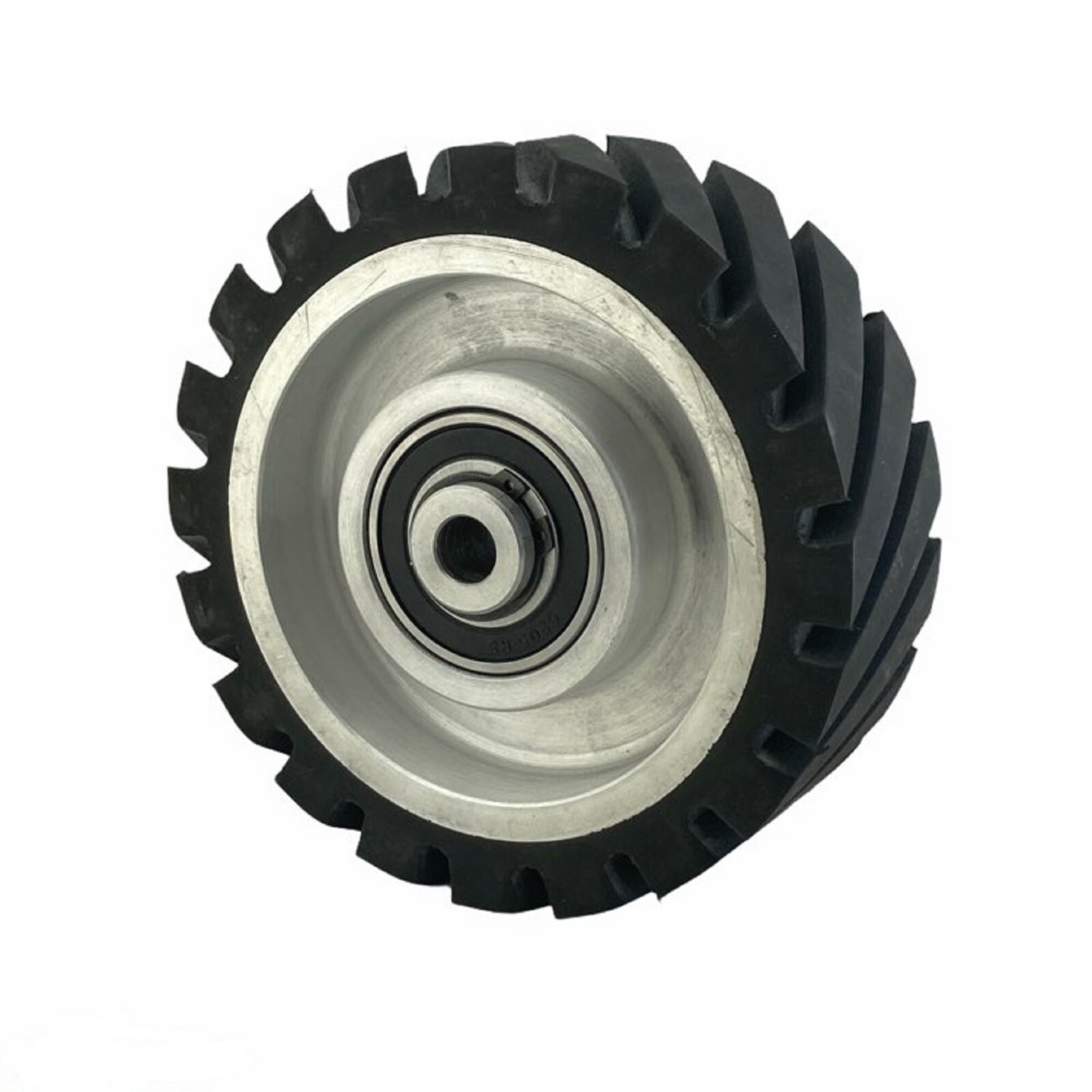 6″ Serrated Polyurethane Rubber Contact Wheel With 5/8 inch bore
