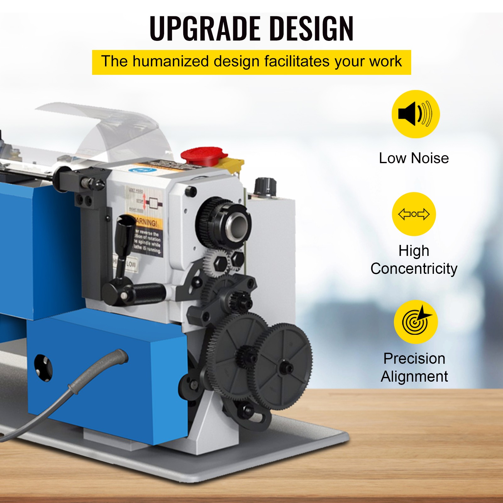 Bench Top Mini Metal Milling Lathe 7×12 Variable Speed 0-2250 RPM w/ Lamp