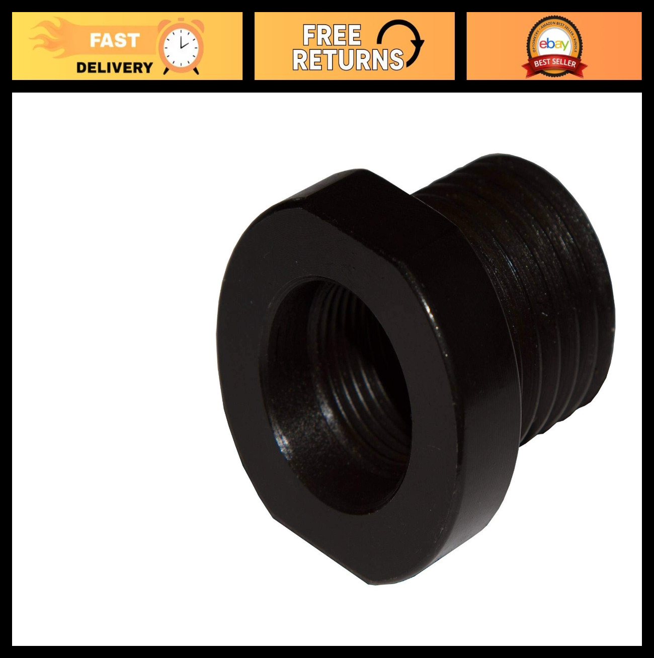 Lathe Headstock Spindle Adapter 3/4″ x 16tpi to 1″ x 8tpi for Woodworking Tools