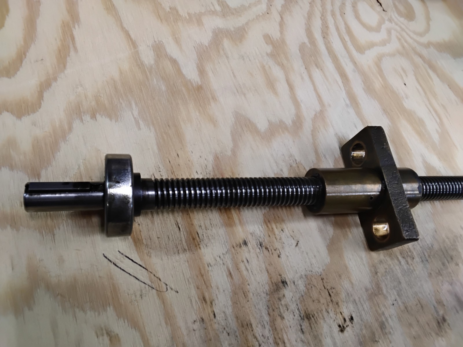 Reid 618HR Surface Grinder Crossfeed Leadscrew, Nut, and Mounting Flange