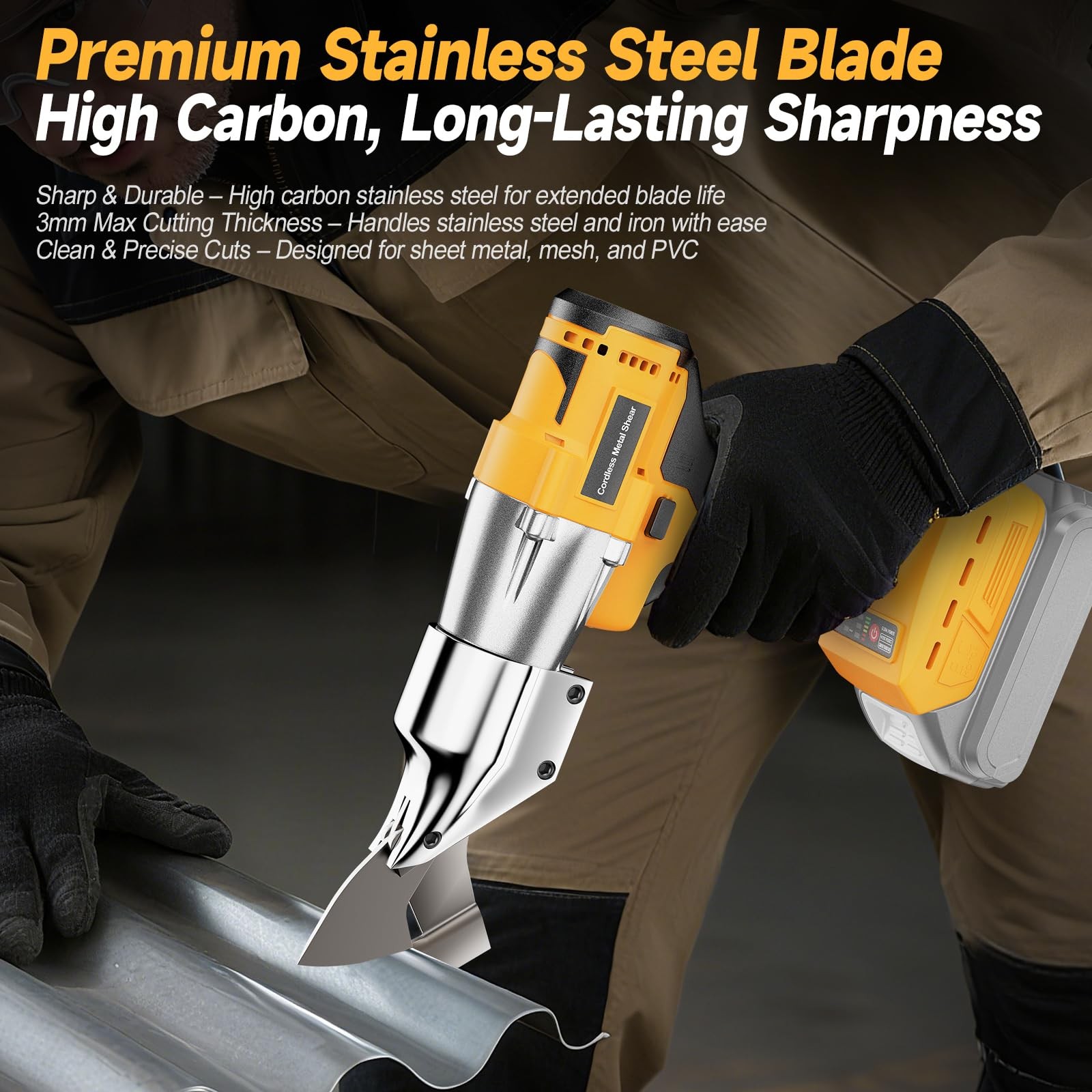 Cordless Metal Shears Compatible with DeWalt 20V Max Batteries, Brushless Mot…