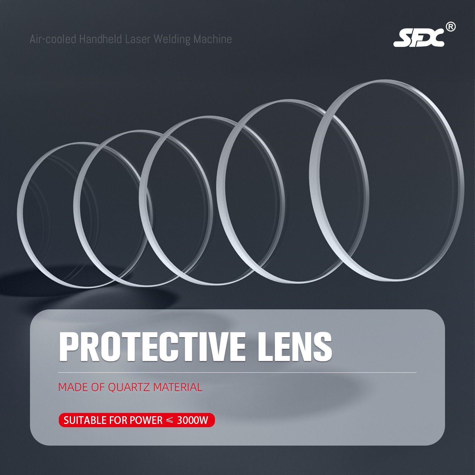 5pcs/box Protective Lens For 1200W SFX Fiber Laser Cleaning Machine Rust Remover