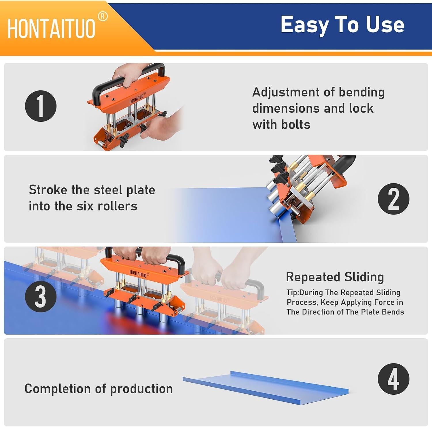 Heavy-Duty Metal Bender with Accurate Depth Gauge – 29 to 22 Gauge Compatibility