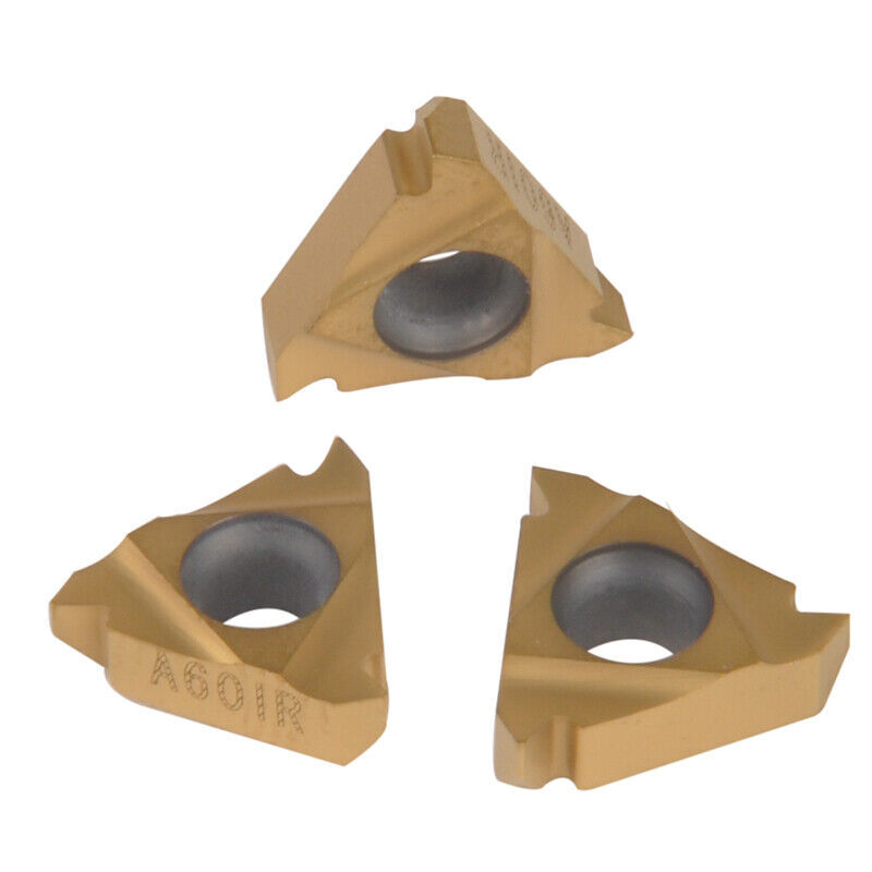 10x 11IR A60 Metal Golden Carbide Insert Internal Threading Turning Cutting Kit