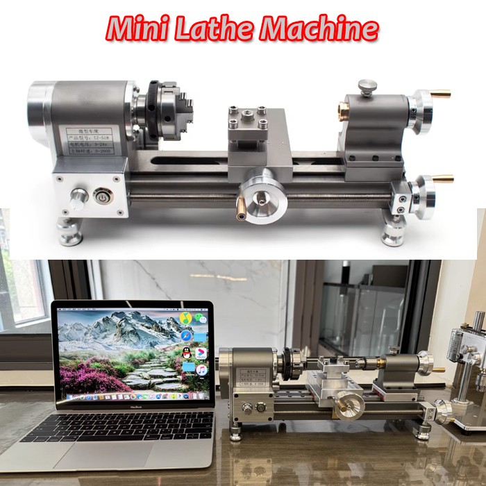 Mini Lathe Metal Bench Top Precision DIY Miniature Lathe for Watchmaking