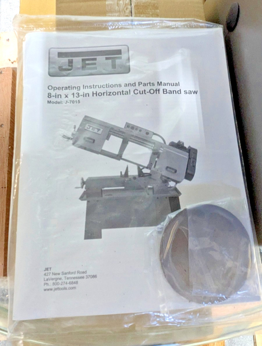 JET J-7015 8"x13" Horizontal Bandsaw 115/230V 1-1/2HP Step Pulley D
