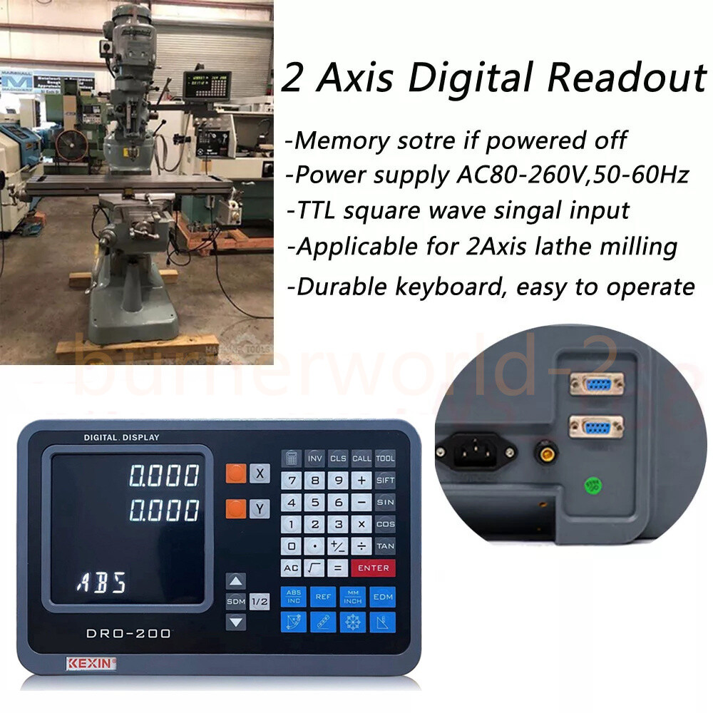 2 Axis 12″ & 36″ Digital Display TTL Linear Scale Glass Scale DRO Display Lathe