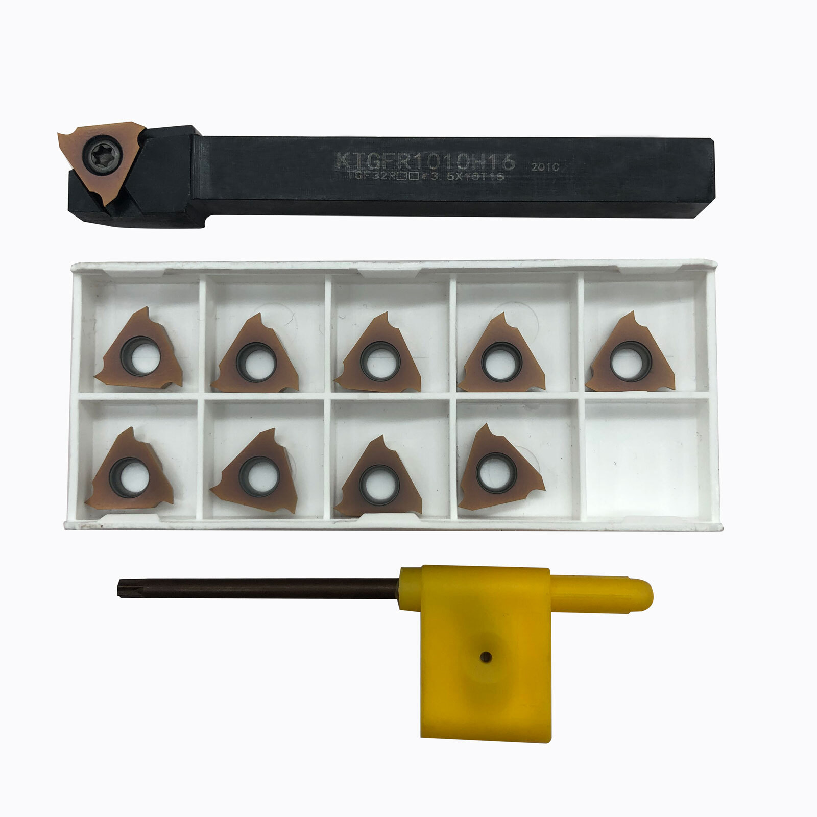 Triangular grooving TGF32R 1-3mm Shallow + KTGFR1010H16 CNC Lathe Tool Holder
