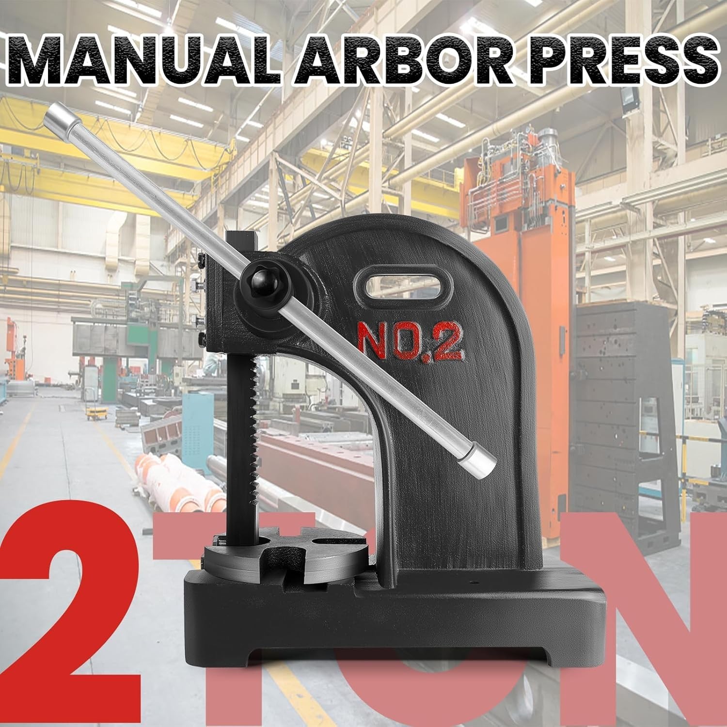 Arbor Press 2 T Lever Bench Mountable Bearings Cast Iron Manual Desktop Bending