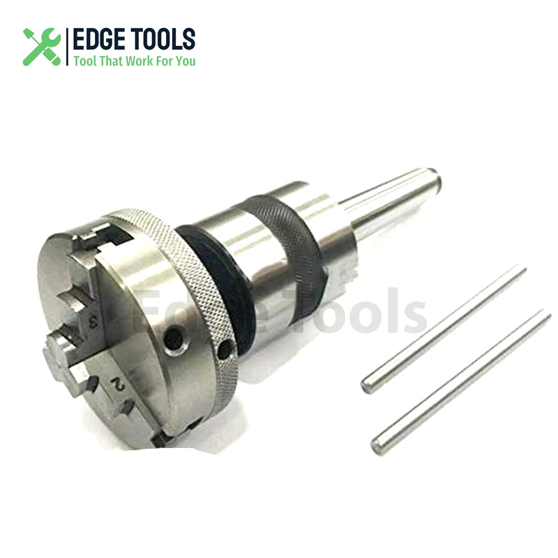 Revolving Centre 3MT shank with 50mm 3 Jaw Chuck mounting for Lathe Tailstock