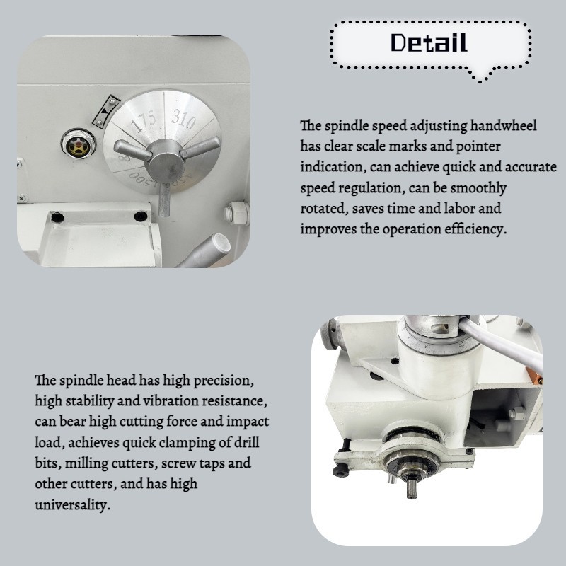 Milling Drilling Machine Vertical for Drilling Milling and Tapping Feed 220V