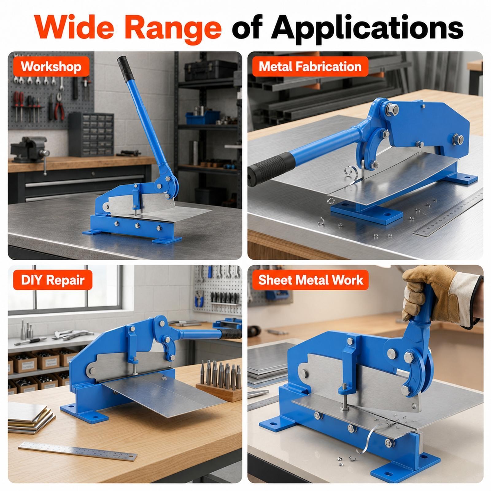 12″ Manual Hand Plate Shear Benchtop Cutter Metal Sheet Processing