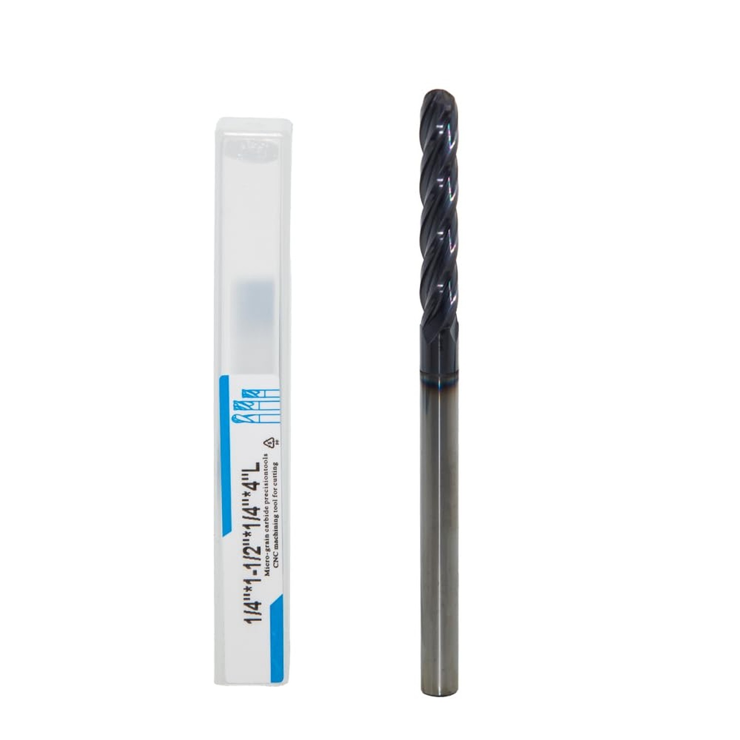 1/4″ Extra Long Carbide Ball Nose End Mill for Alloy Steels/Hardened Steels, …