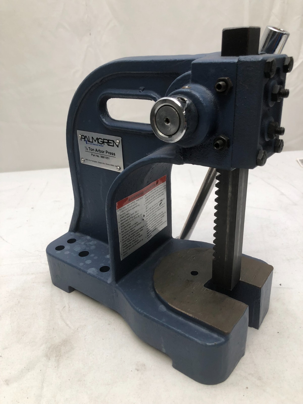 Palmgren 1/2 Ton Arbor Press N00 Manual Hand Desktop Punch Press Part 9661051