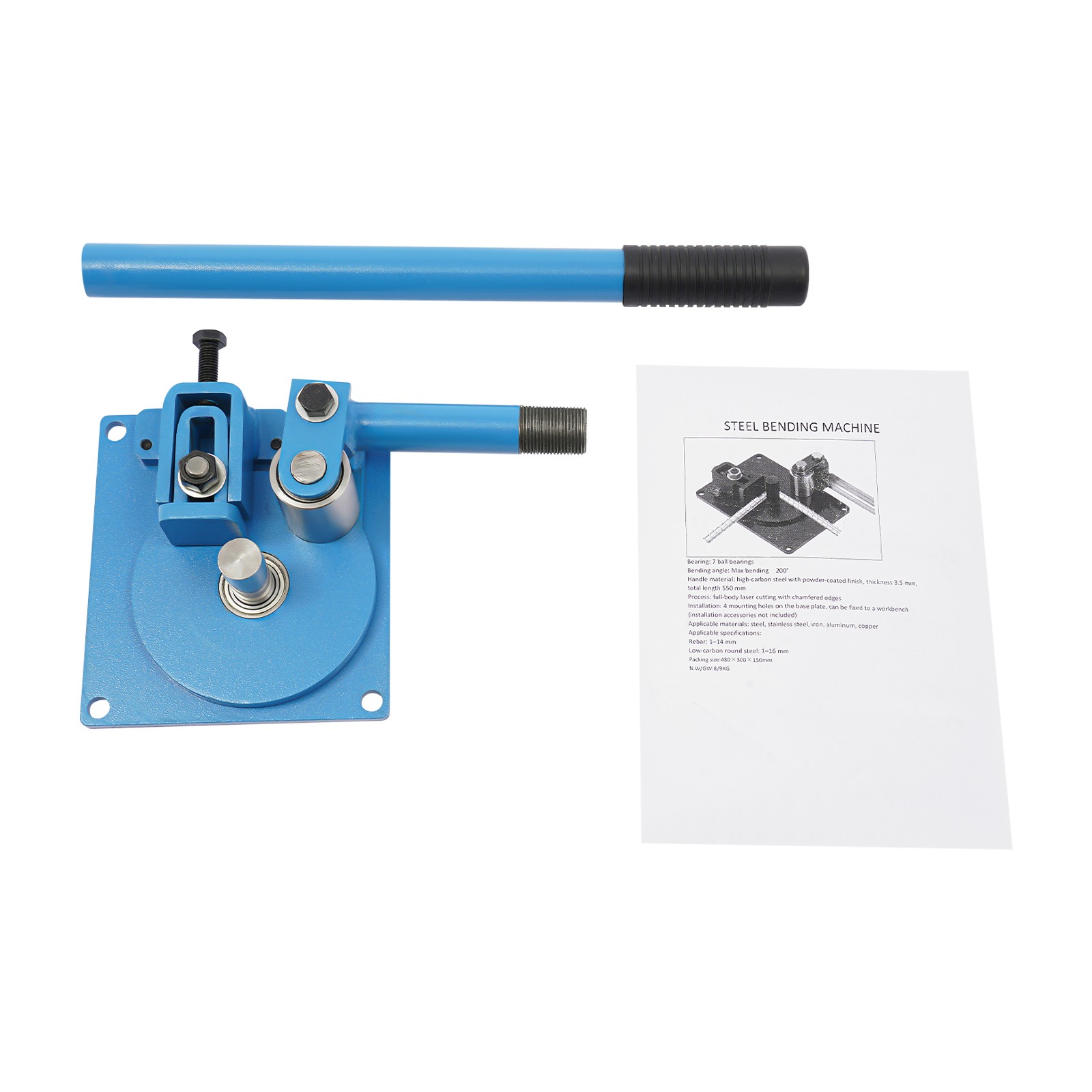 Manual Rebar Bender, Rebar Bending Tool, Manual Rod Bar Bender With 7 Bearings