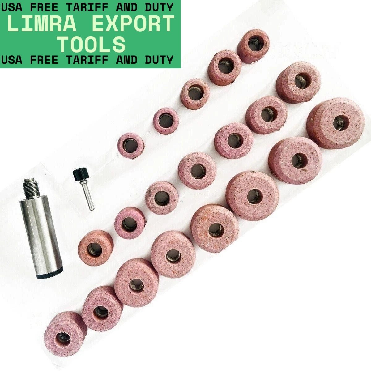 Valve Seat Pink Grinding Wheels Set 20 Pcs Sioux Stone Holder Star Drive 11/16″