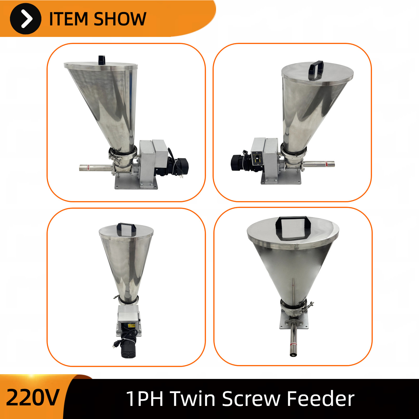 220V 1PH Single-Screw Volumetric Feeder 0.6-3kg/h for Granule Solid Materials