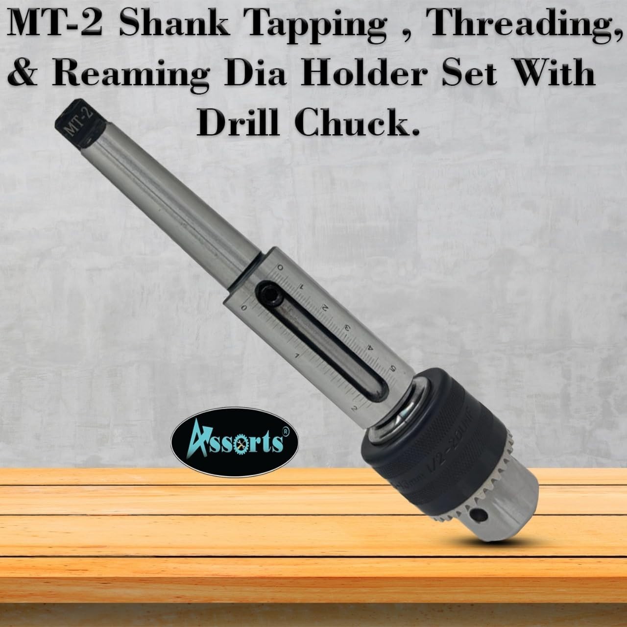 MT2 Shank Tapping Threading Reaming Holder Set with Drill Chuck Metric