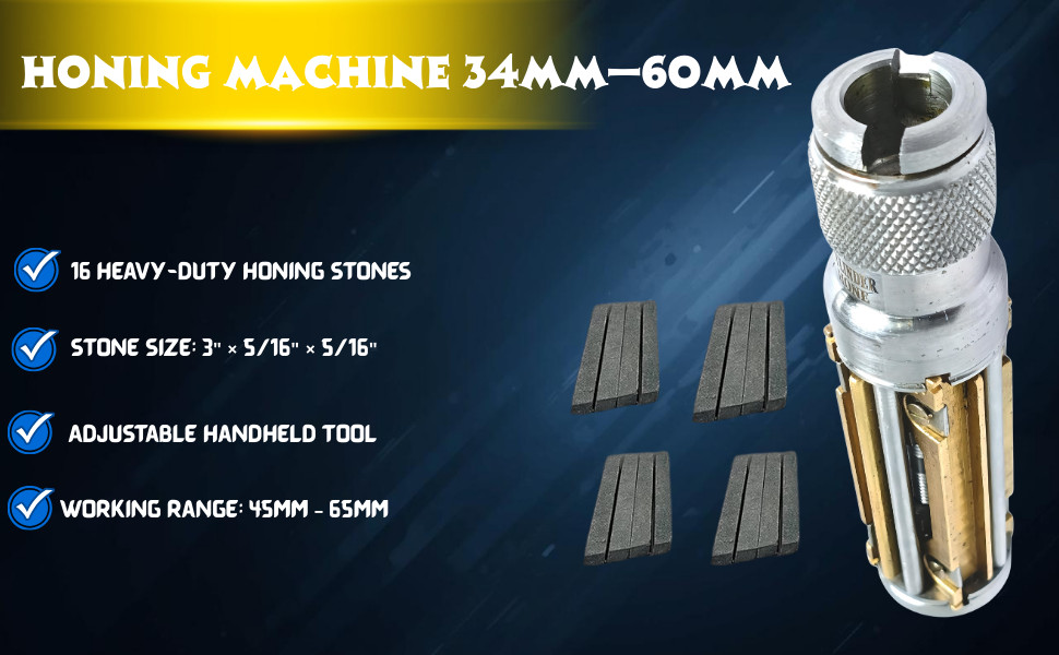 NEW CYLINDER ENGINE HONE KIT 34mm to 60 mm Honing Machine + 4 Set Honing Stones