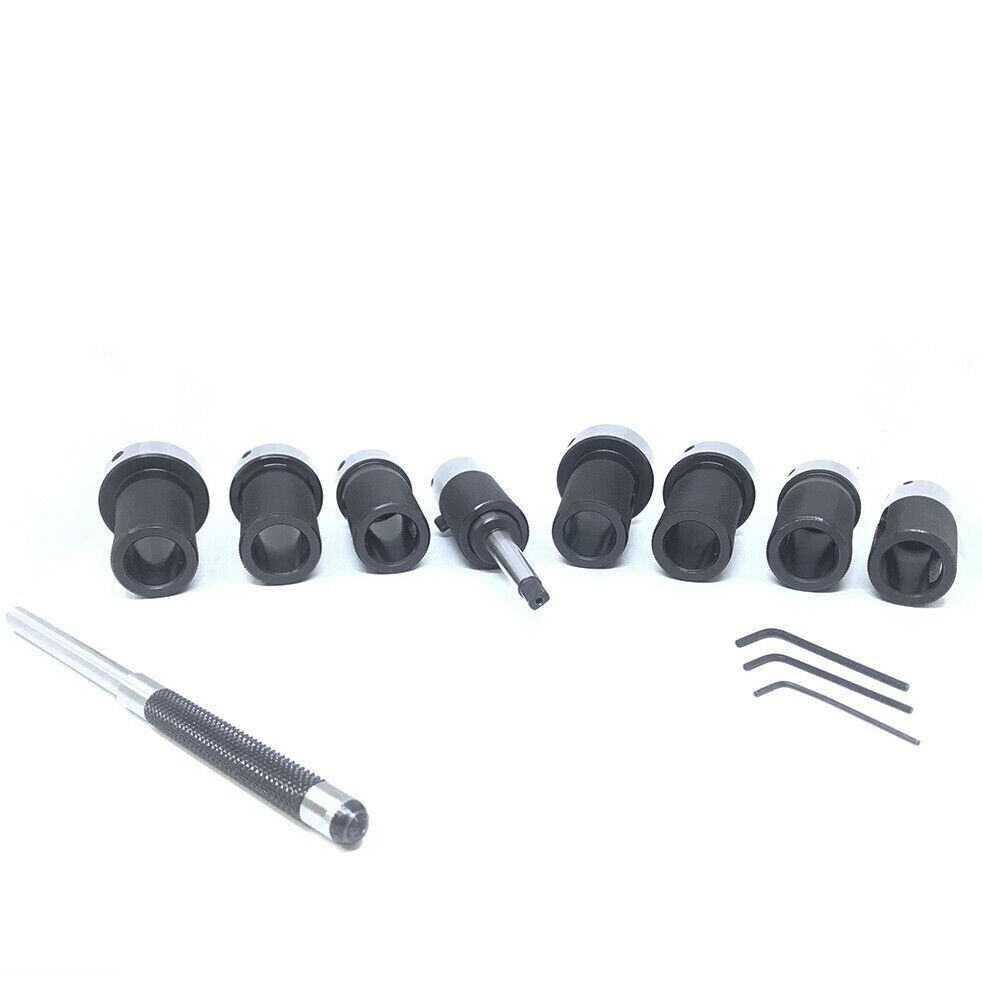 1MT Lathe Tailstock Floating Die Holder 8Pc Set MT1 Shank Imperial & Metric Dies