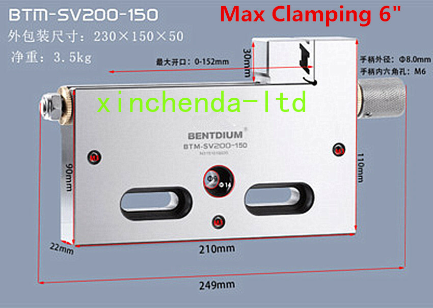 CNC Wire EDM High Precision Vise Stainless Steel 6″ 150mm Jaw Opening Clamp Tool