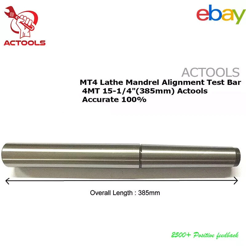 MT4 Lathe Mandrel Alignment Test Bar 4MT 15 1/4″ 385 mm Accurate 100 % USA