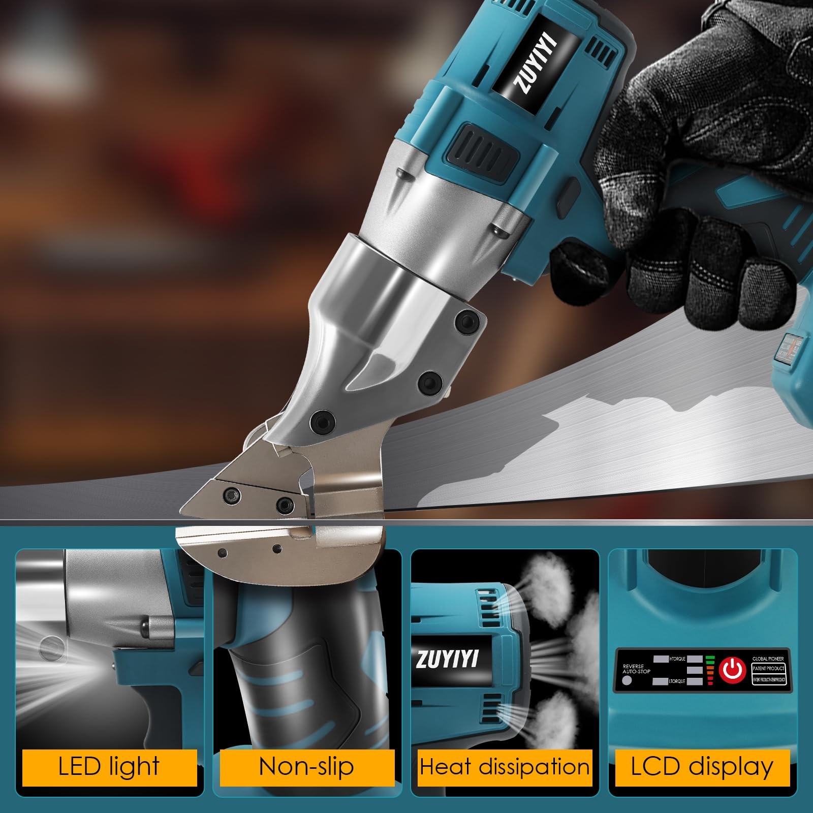 ZUYIYI Cordless Metal Shear Cutter for Makita 18V Battery (Not Included), 400…