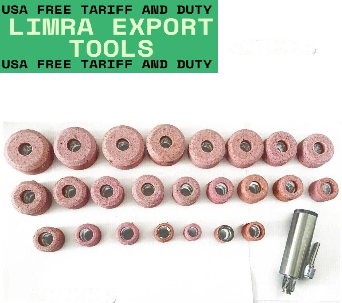 Valve Seat Grinding Stones Set Of 24 Pcs With Black And Decker Holder 9/16″