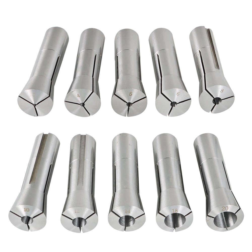 New 3mm-20mm R-8 Collet Milling Lathe 10pc Round Collets Set Milling Lathe Tool
