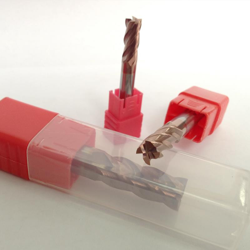 HRC60 TiN Coated Solid Carbide End Mill 2mm-5.5mm 4-Flute 50/75/100mm CNC