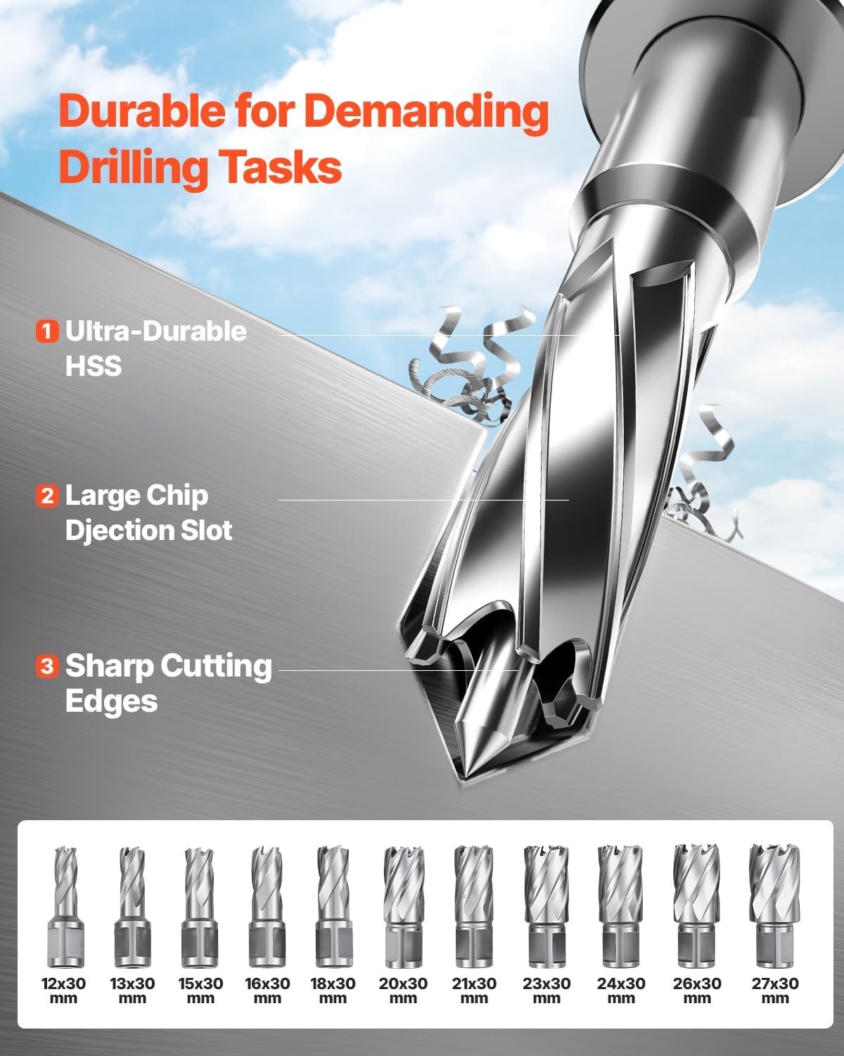 Portable Mag Drill Press 1300W, 1.57” Diameter with 2922lbf Magnetic Power