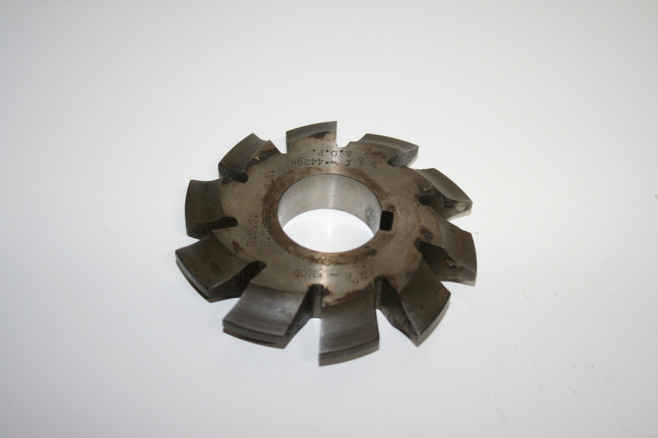 * No. 6 CUTTER 3-3/4″ X 5/8″ 5MOD I7-20T H.S.T.E./B.S.A. D+f =.4429, 20 Deg A.O.