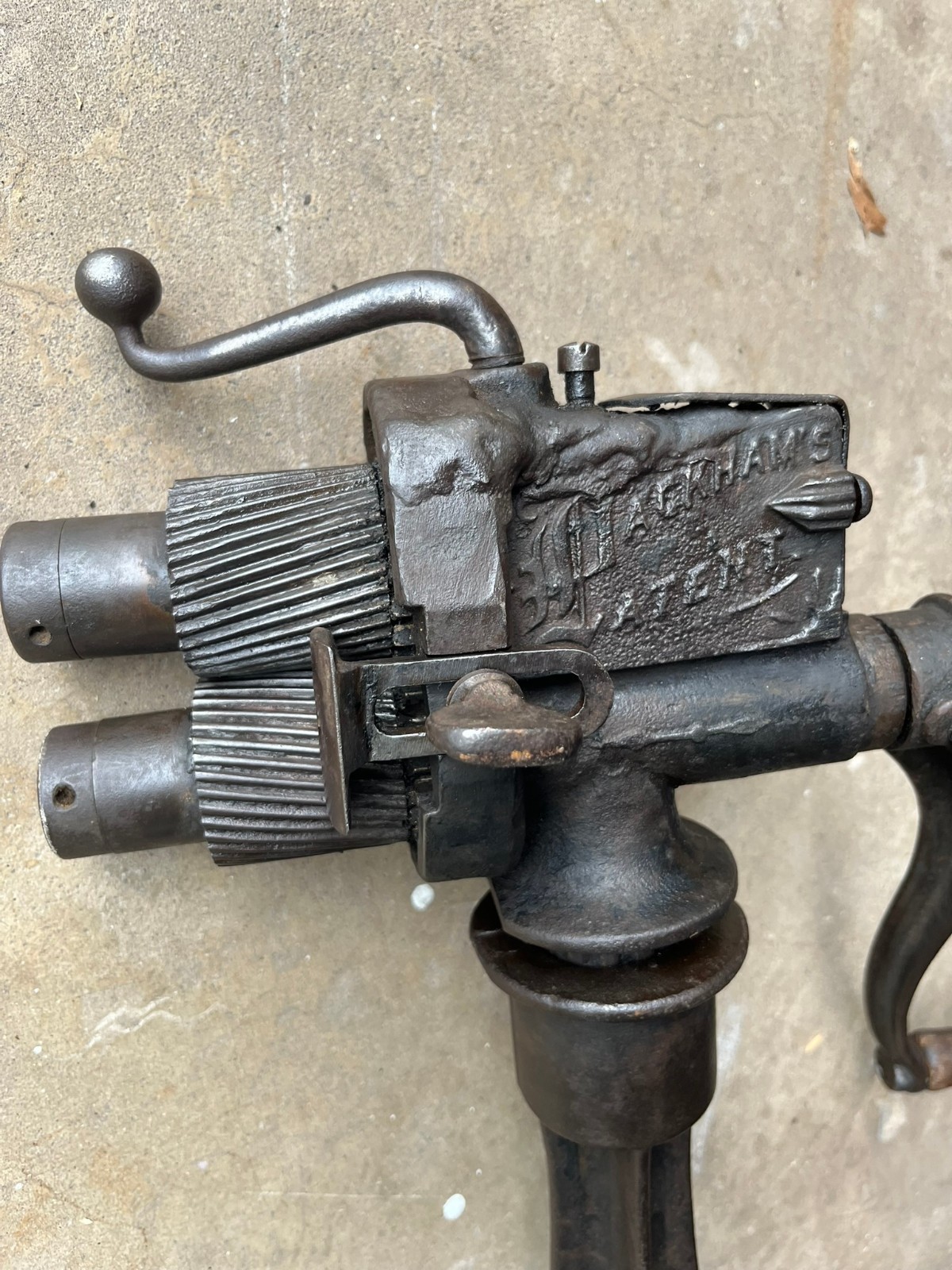 Vintage Packham bench mounted metal crimper (crimping tool)